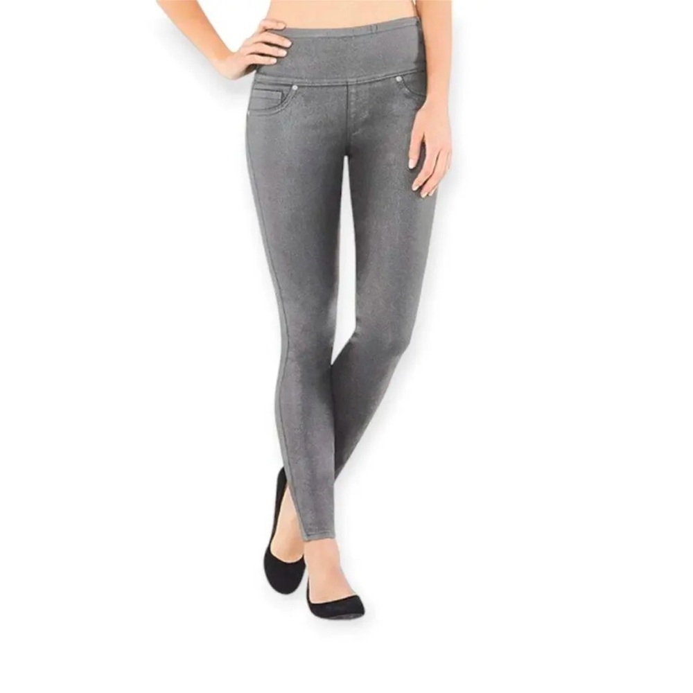 SPANX Wax Denim Leggings in Pewter